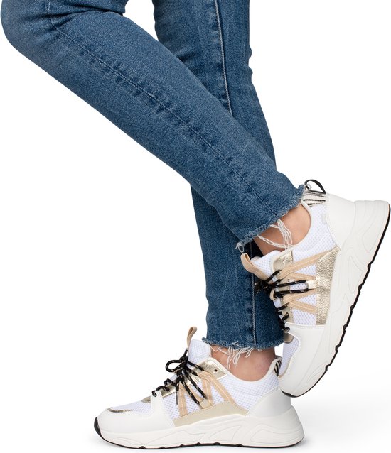 POSH by Poelman - Maat 40 - CELINE Dames Sneakers - Beige met combinatie