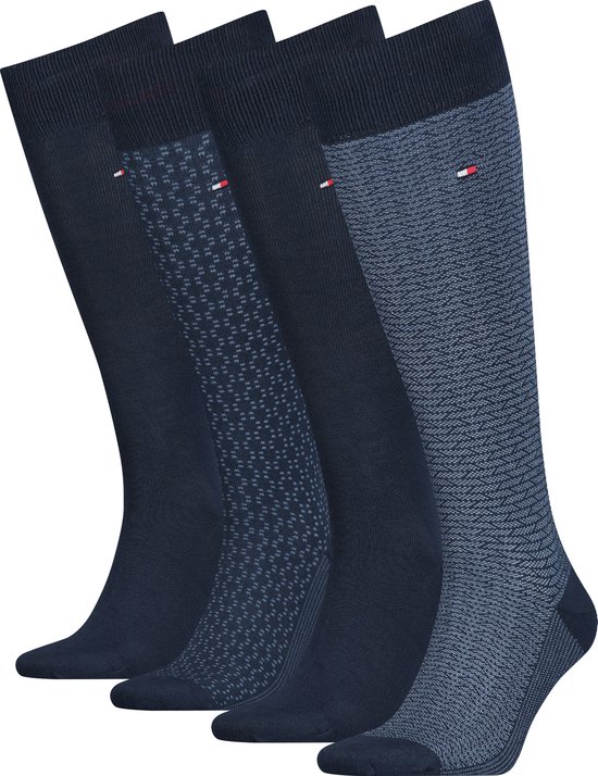 kousen, sokken, diffuse patroon, donkerblauw, katoen/nylon mix