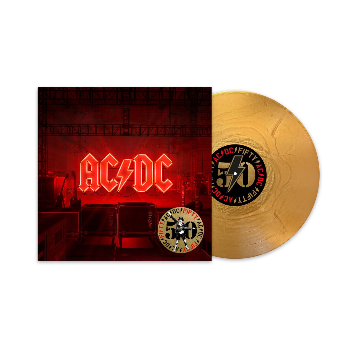 vinyl, plaat, AC/DC, goudkleurig, lp