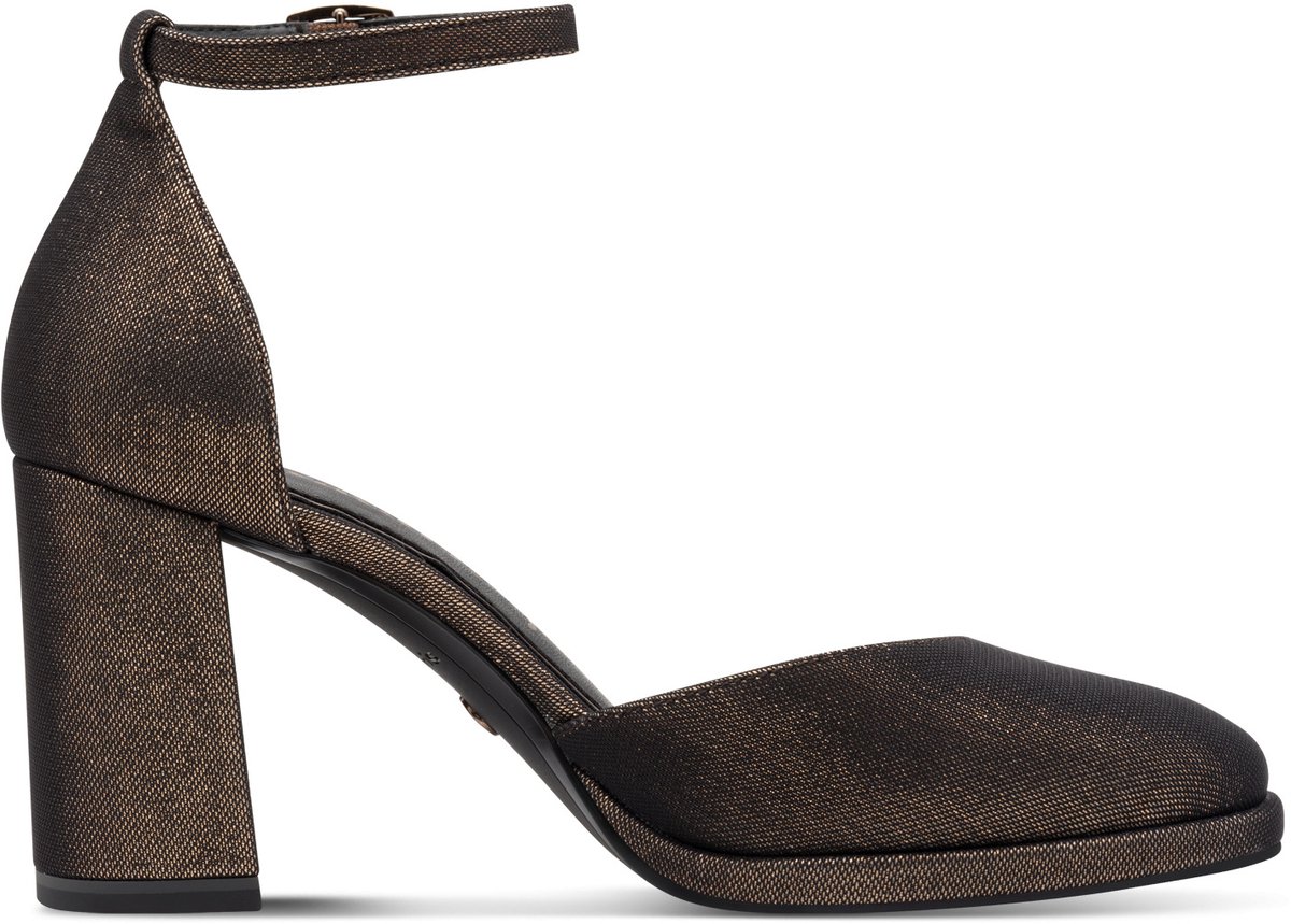 hoge hak, sandalen, schuifelaag, leren look, blokhiel