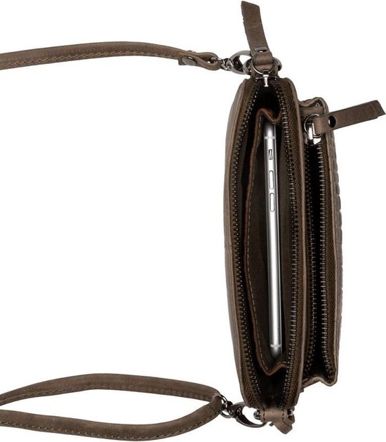 BURKELY Croco Cody Minibag Crossbodytas - Groen