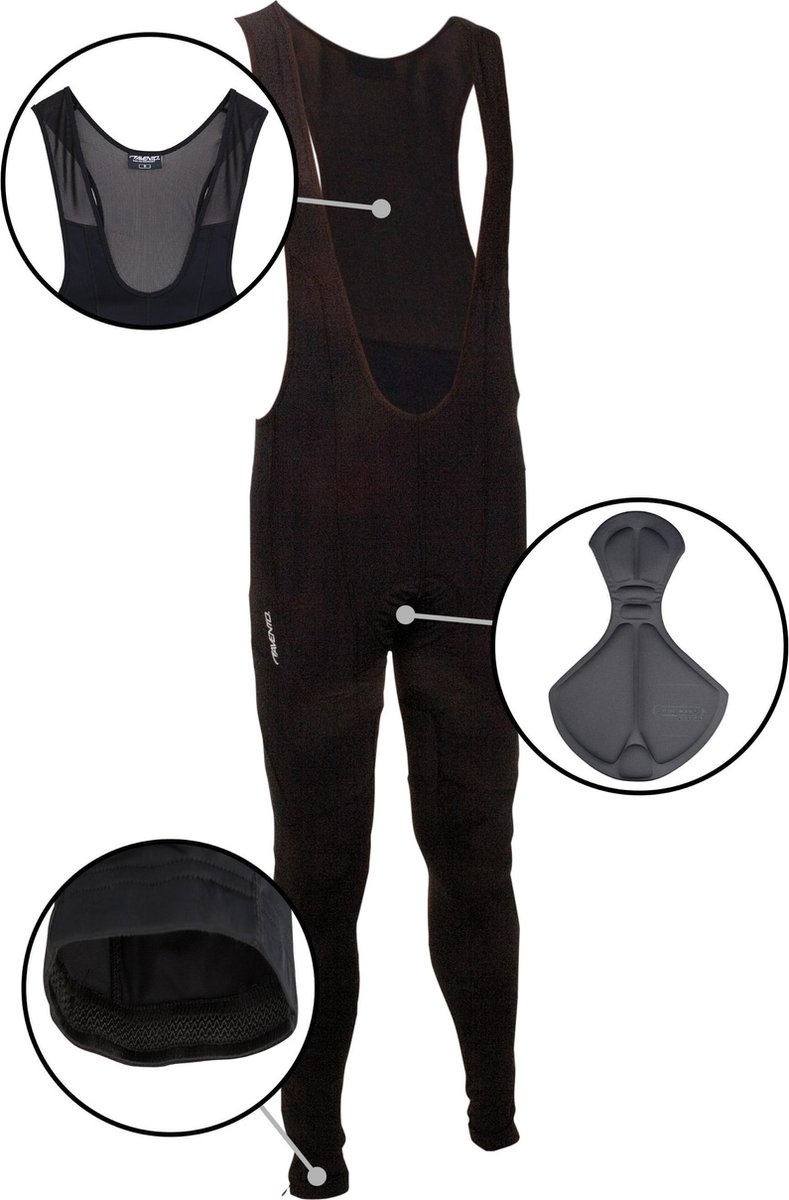 Avento - XXL - Wielrenbroek met Bovenstuk - Lang - Zwart