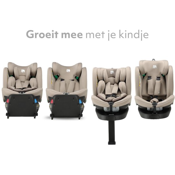 Deryan Chase Luxe i-Size Autostoeltje - 0-36kg - Isofix - steunpoot - 360° draaibaar - Truffle Nougat