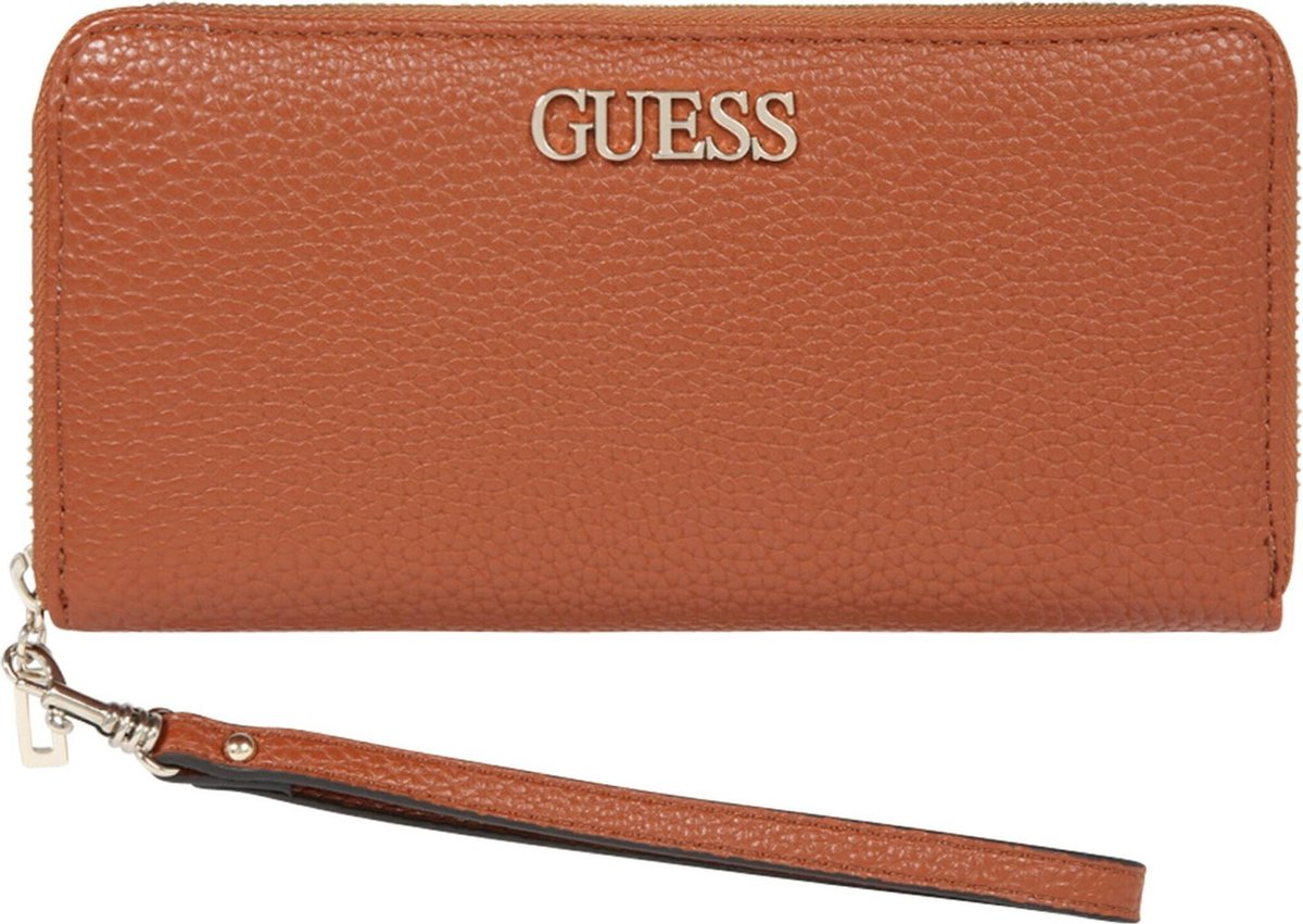 wallet, zippered, pebbled, brown, wristlet