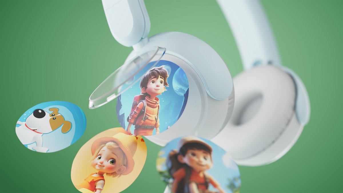 PHILIPS TAK2000BL/00 - Kinderkoptelefoon - 85 dB Veilig Luisteren - Audio Share - Ingebouwde Microfoon - Opvouwbaar - USB-C Adapter Inclusief - Licht Blauw / Wit