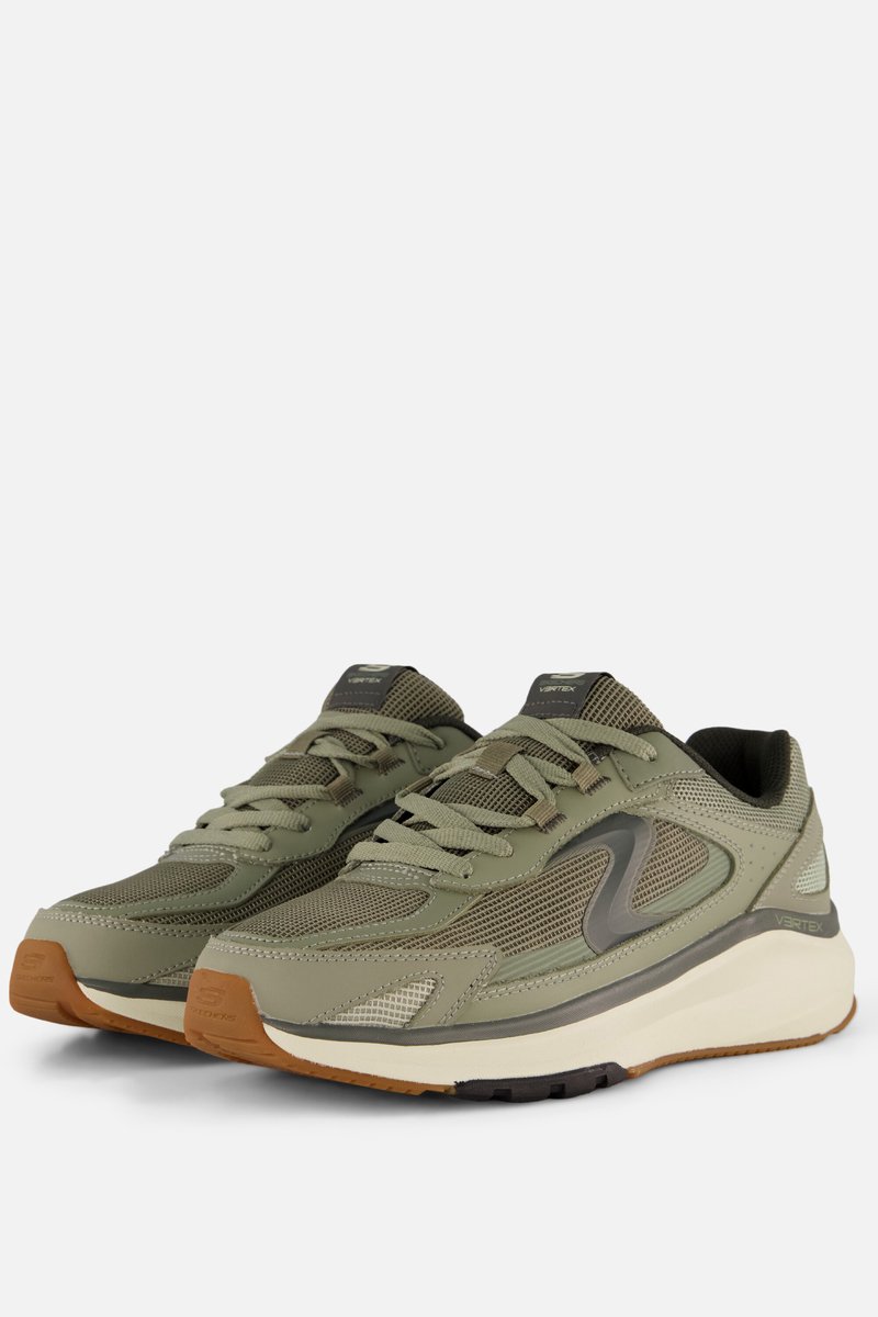 sneakers, olijfgroen, mesh, sneaker met gumzool, veter?