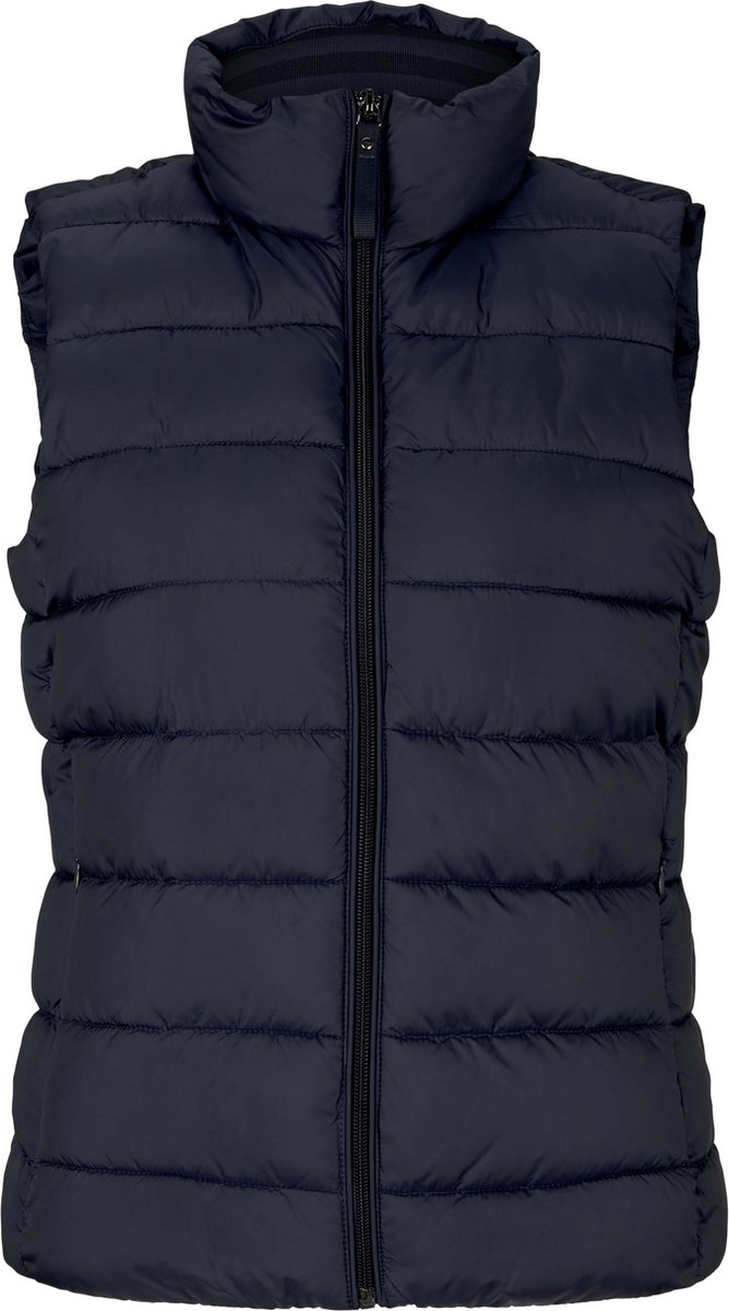donsvest, puffer, donkergroen/blauw, rits, zonder mouwen