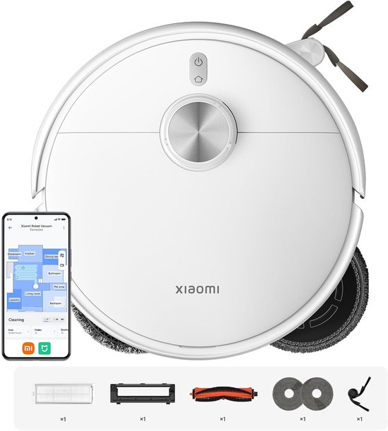 Xiaomi Robot Vacuum S40 Pro | Robotstofzuiger met dweilfunctie | 15.000 Pa zuigkracht | Uitschuivende dweil | LDS lasernavigatie | 5200 mAh tot 180 m² | App-bediening