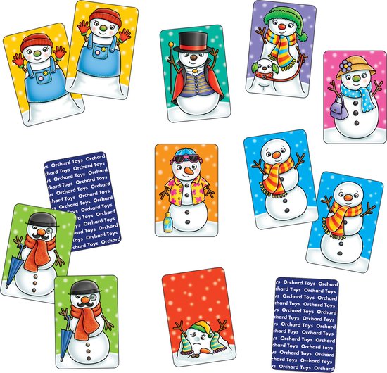 Orchard Toys - Snowman Snap - Mini Game - kort en compact sneeuwpop spel  - vanaf 3 jaar
