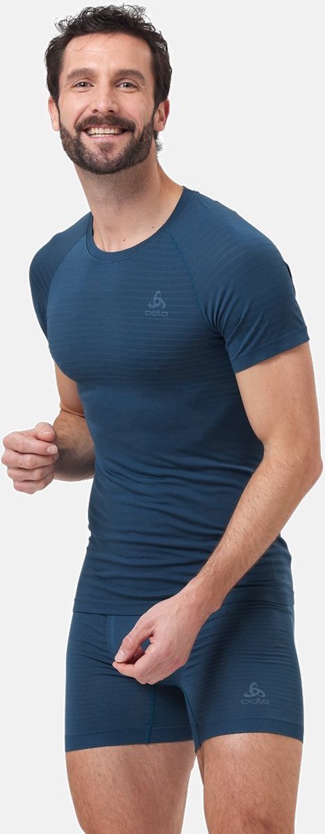 Odlo - Maat M - Sportshirt Performance X-Light Eco Heren - Kleur Blue Wing Teal