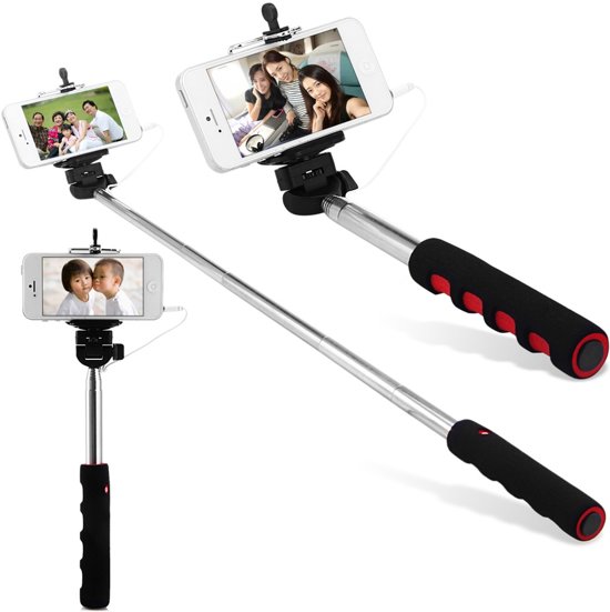 Selfie stick voor Smartphone - licht gewicht voor Samsung/iPhone/HTC/Apple - GROEN &amp; ZWART HANDV
