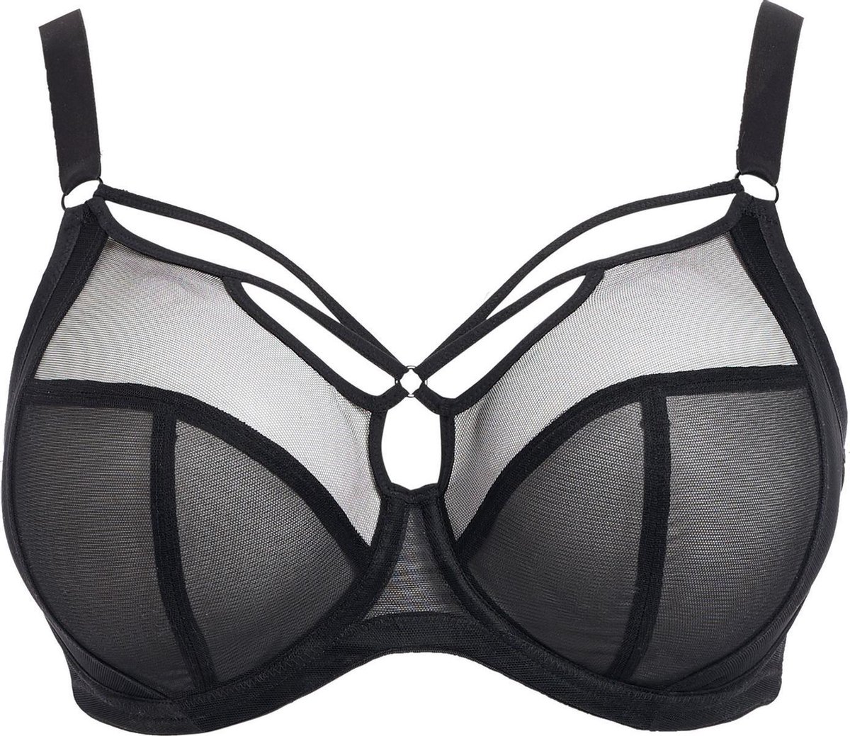 lingerie, bh, mesh, zwart, ondergoed