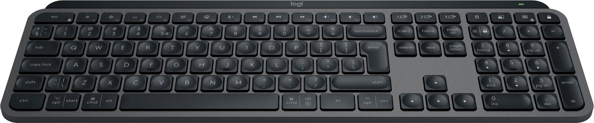 toetsenbord, kantoor, draadloos, grijs, layoutqwerty
