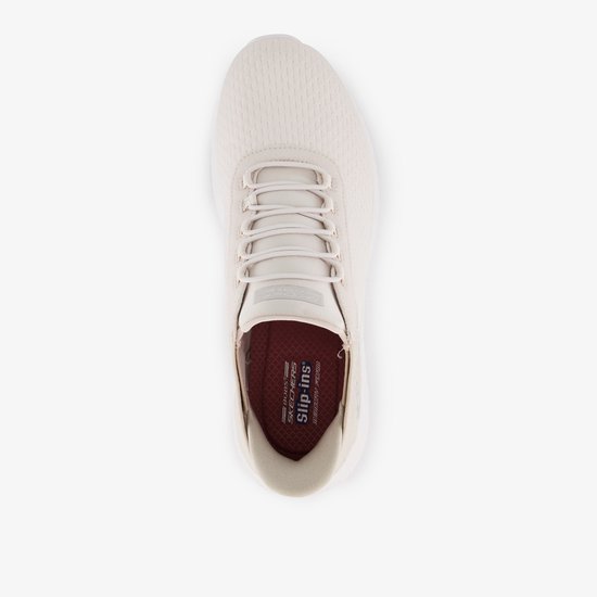 sneaker, licht beige, veter, veterschoen