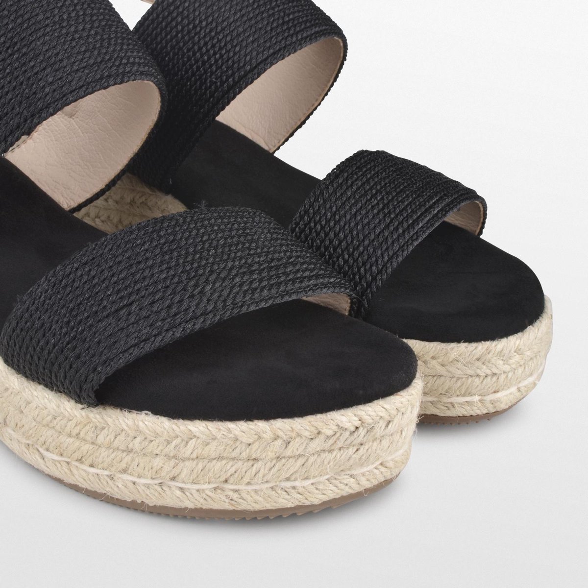 PS Poelman CETO Dames Faux PU Imitatie Suède Leren Sandalen - 39 - met Touw Detail en Espadrille Zoo