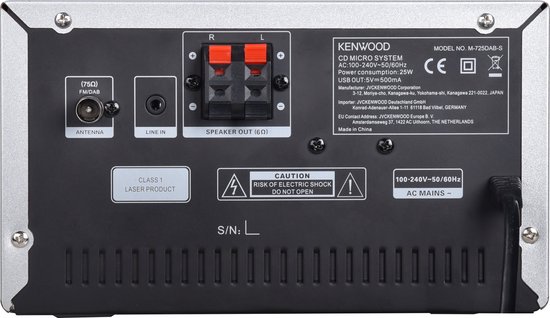 Kenwood M-725DAB-S Micro HiFi Systeem - Zilver