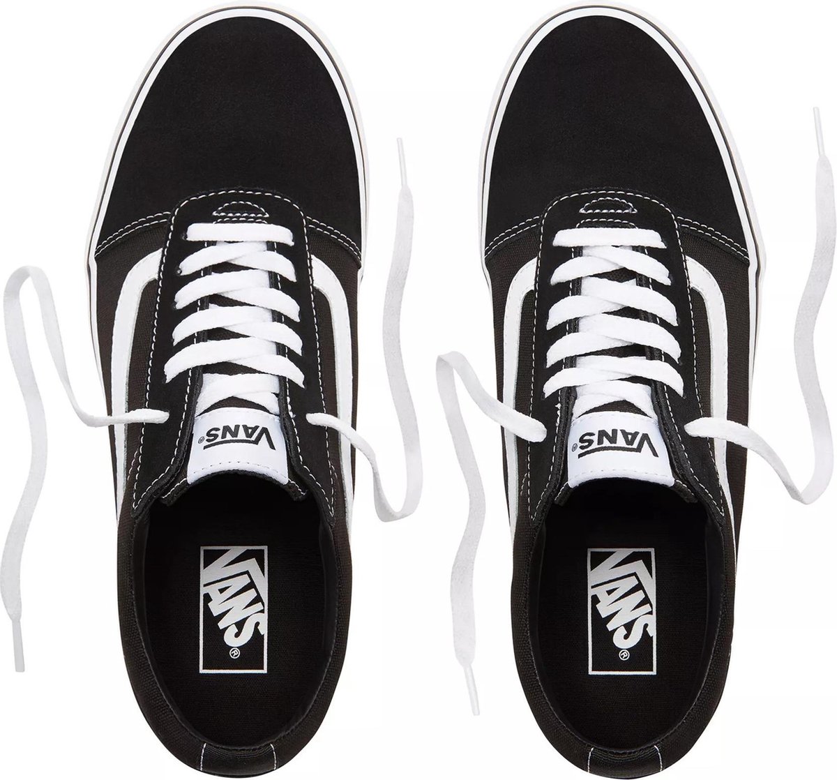 Vans - Maat 42 - Ward Suede Canvas Heren Sneakers - Black/White
