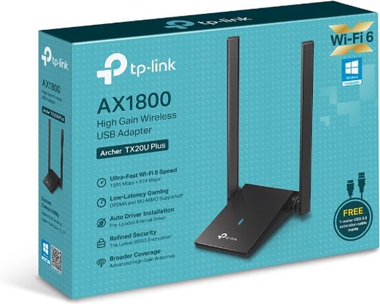 TP-LINK AX1800 WiFi-accesspoint Archer TX20U Plus Enkel 2.4 GHz, 5 GHz