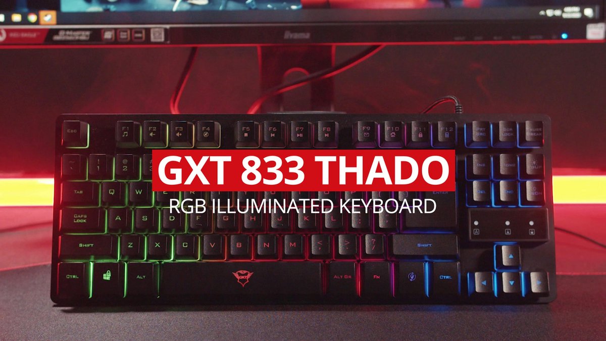 Trust GXT 833 Thado - Bedraad Gaming Toetsenbord - Tenkeyless (TKL) - PC/PS5 - QWERTY - Zwart