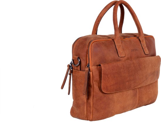 DSTRCT Wall Street Laptoptas - 17 inch - Cognac