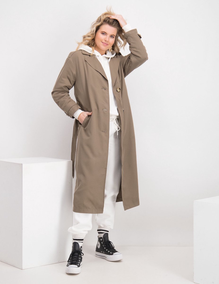 ONLY - Maat L - ONLLINE X-LONG TRENCHCOAT CC OTW Dames Jas