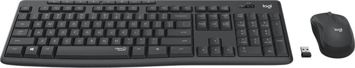Logitech MK295 Silent - Draadloze muis- en toetsenbordcombinatie - QWERTY ISO / Graphite
