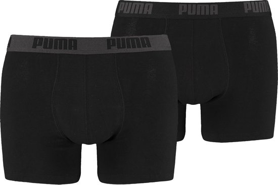 PUMA Boxershort Heren PUMA BASIC BOXER 2-pack - Black / Black - Maat M