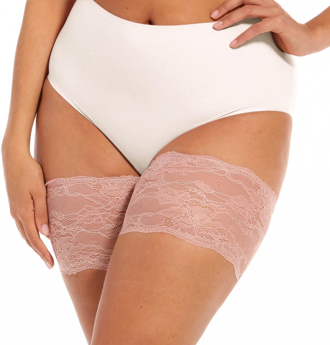 MAGIC Bodyfashion Maat M  Be Sweet To Your Legs-- Lace Dijenbanden Blush Pink Vrouwen