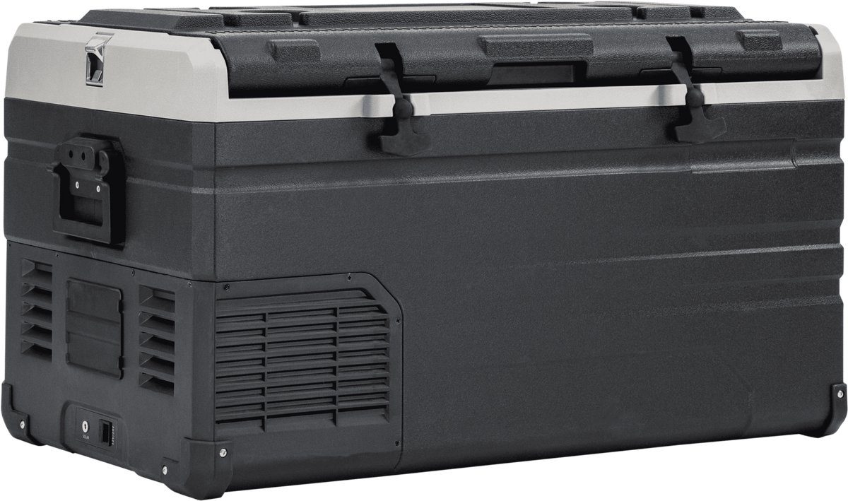 Steamy-E Single Zone Elektrische Compressor Koelbox - Single Zone - 77 liter - 12V en 230V - voor auto en camping - Frigobox - Zwart