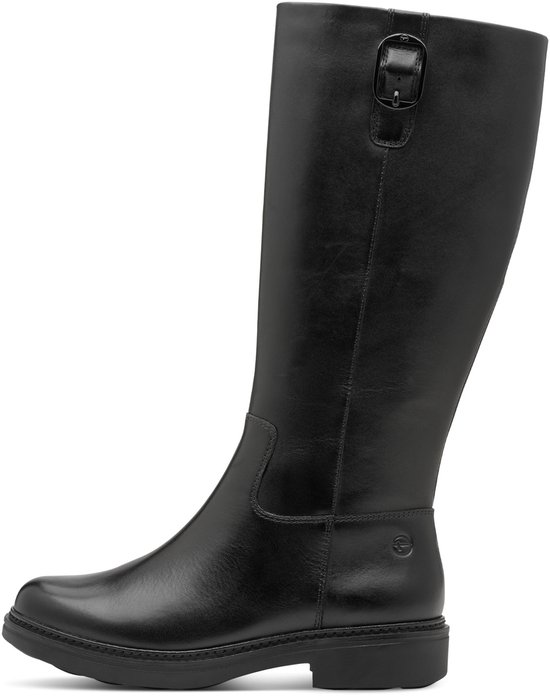 hoge laars, zwart, knielaarzen, leren laars, rubberzool