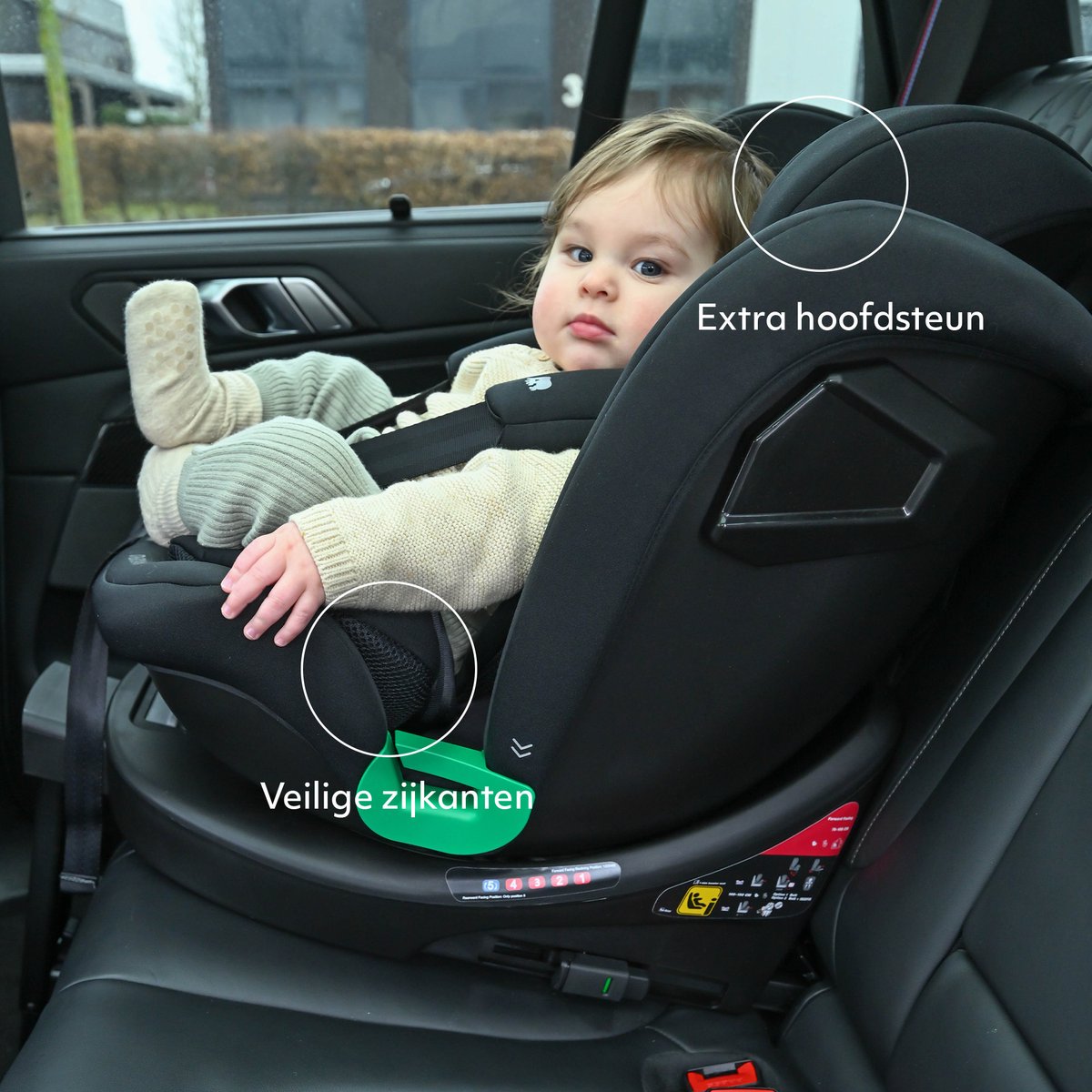 Deryan Chase Luxe i-Size Autostoeltje - 0-36kg - Isofix - steunpoot - 360° draaibaar - Truffle Nougat