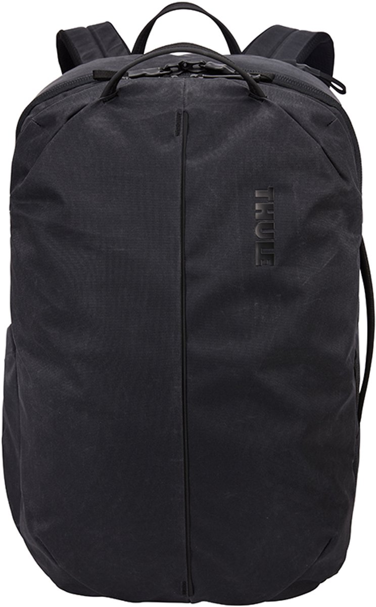 rugzak, backpack, zwart, driehoekige vorm, lengte rits