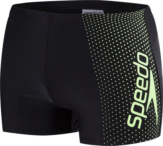 zwembroek, zwemkleding, buikomslag, neon geel, patroon dots