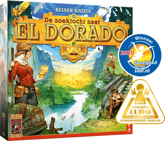 999 Games - De Zoektocht naar El Dorado - Bordspel -Basisspel - Familiespel - Gezelschapsspel - Kers