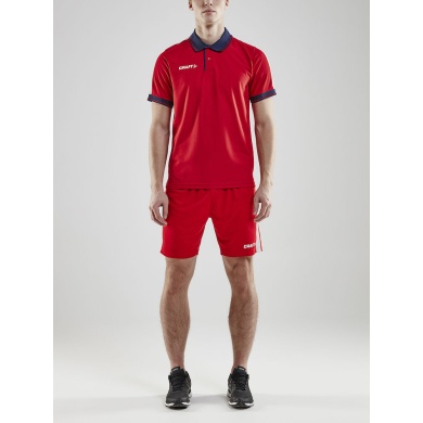 Craft sportpolo Pro Control Maat M(100% polyester) rood/navy heren