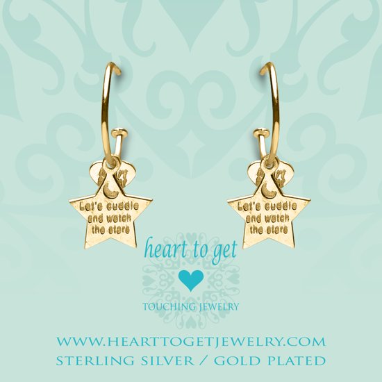 Heart to Get 925 Sterling Zilveren Goudkleurige Bohemian Star Oorbellen