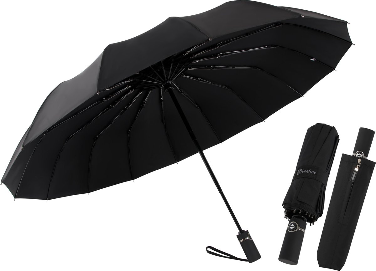 auto-umbrella, black umbrella, folding umbrella, parasol, zippered sleeve