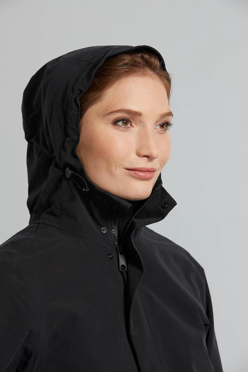 Basil Mosse Parka Regenjas Dames - Maat XL - Zwart