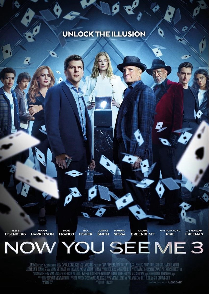 film, poster, now you see me 3, illusie, magie kaarten
