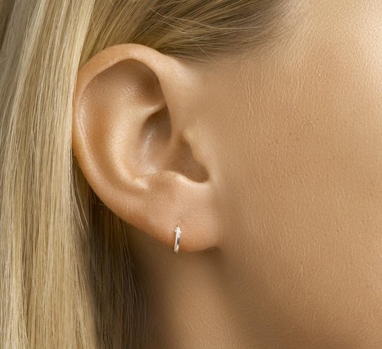 The Jewelry Collection - Oorringen Ronde Buis - Zilver - 9 mm