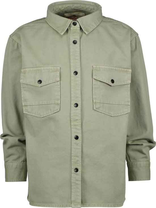 Shirt, Lange mouwen, Jas, Kaki, Overhemd