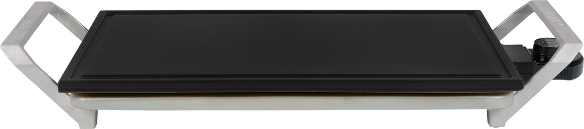 Princess 103150 Table Chef Premium Stone - Grillplaat - Keramische Bakplaat - Steengrill - PFAS-vrij - BPA vrij - 46x26cm - Regelbare thermostaat - Gourmet - 6 tot 8 personen - 1500W - Extra lang snoer - Voor binnen en buiten