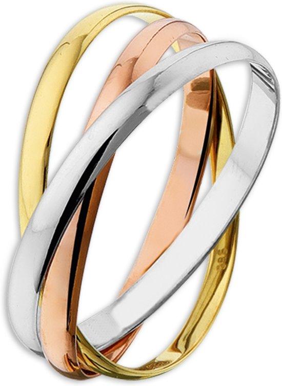 The Jewelry Collection Ring 3-in-1 - Tricolor Gold 16.50mm