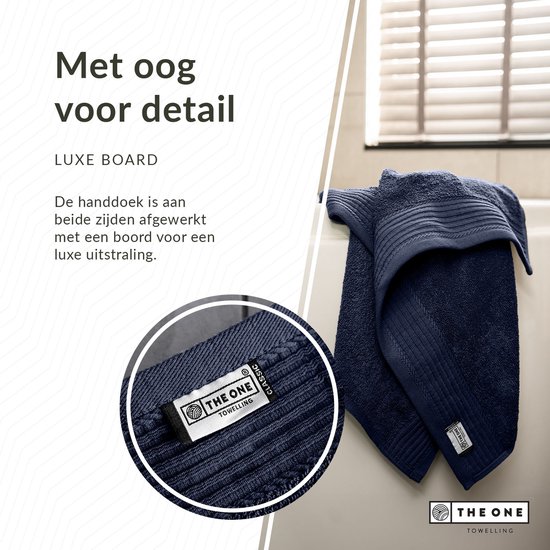 The One Towelling Classic handdoek - Hotelkwaliteit - 100% Zacht katoen - 50 x 100 cm - Marineblauw