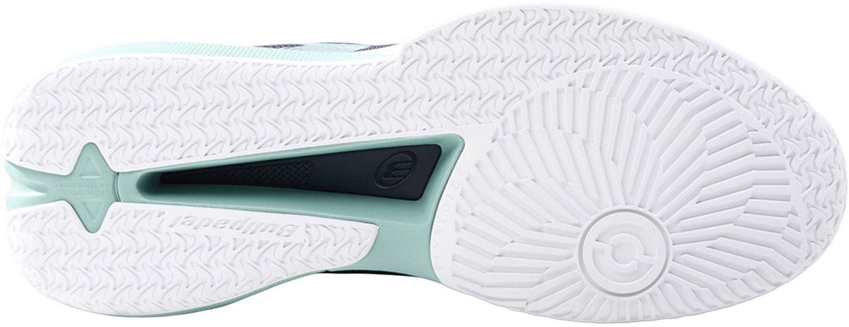 sneaker, sportschoen, witte schoen, zool met demping, mintkleur accent