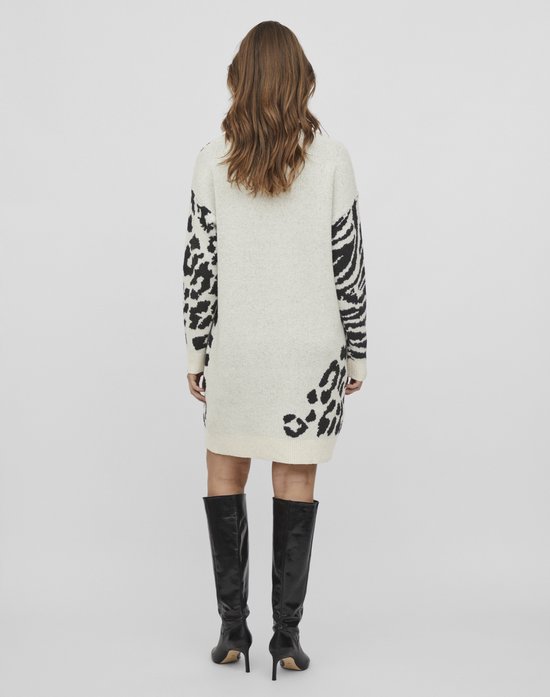 VILA Maat M VIALIRA L/S JACQUARD KNIT DRESS/SU/LC Dames Jurk