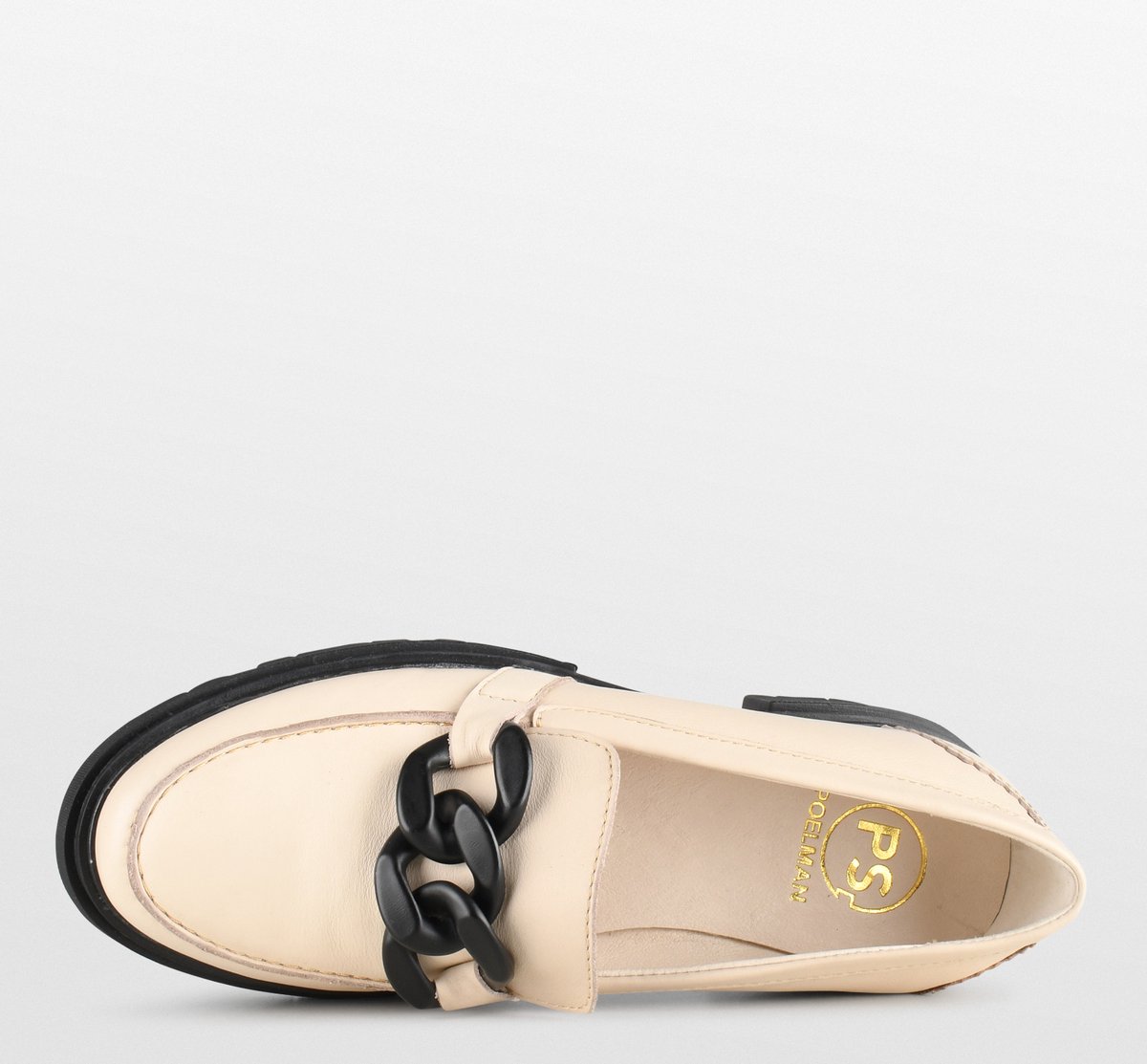 PS Poelman - 41 - SOPHIE Dames Loafers met ketting - Crème