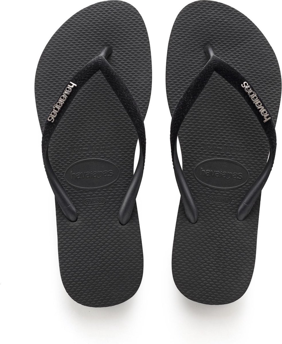 zwarte flip-flops, thong slippers, rubber-sole, sandaal, Havaianas