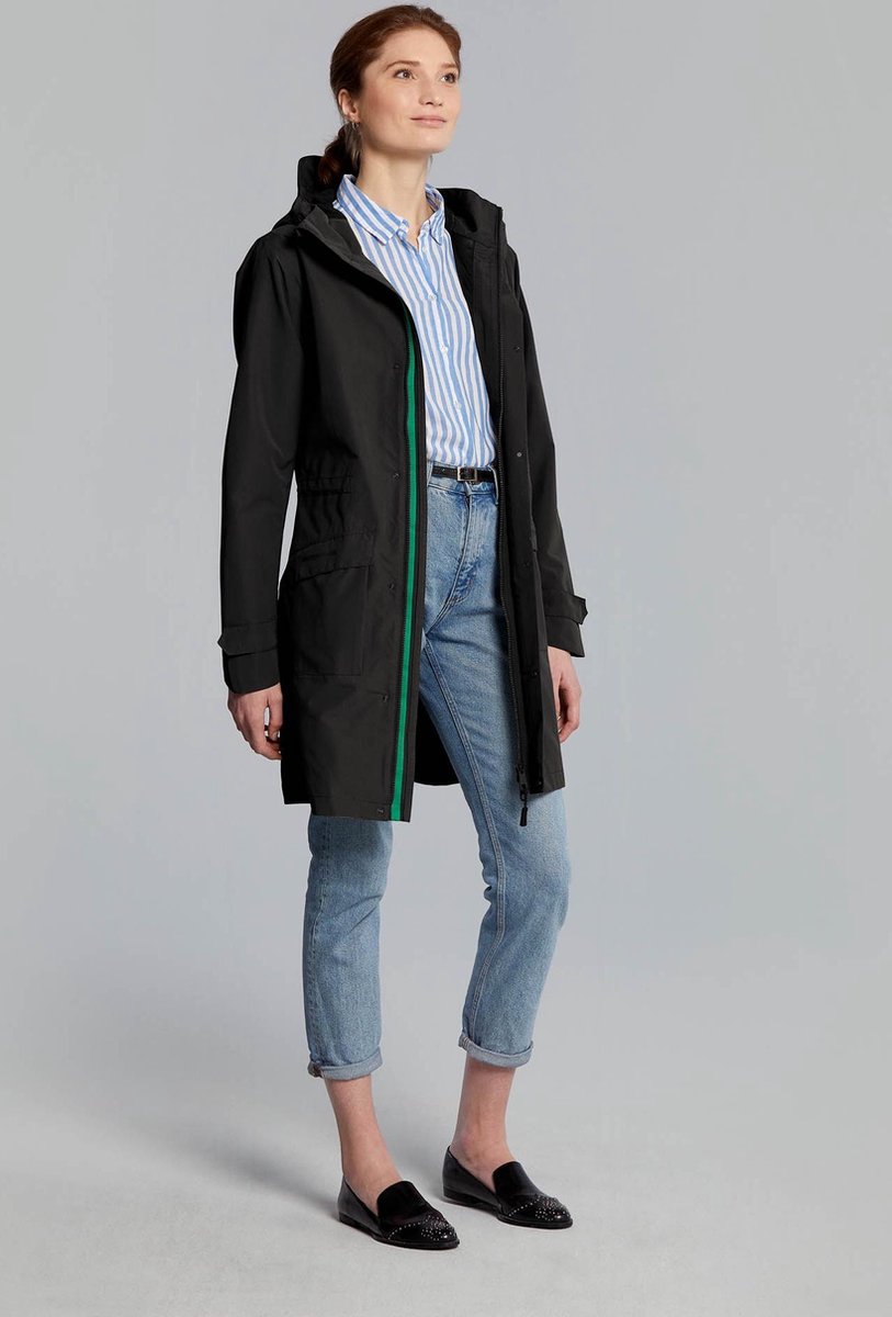 Basil Mosse Parka Regenjas Dames - Maat XL - Zwart
