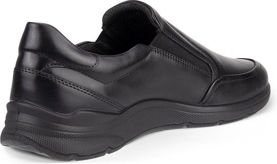 slipper, black, leather, slip-on, shoe